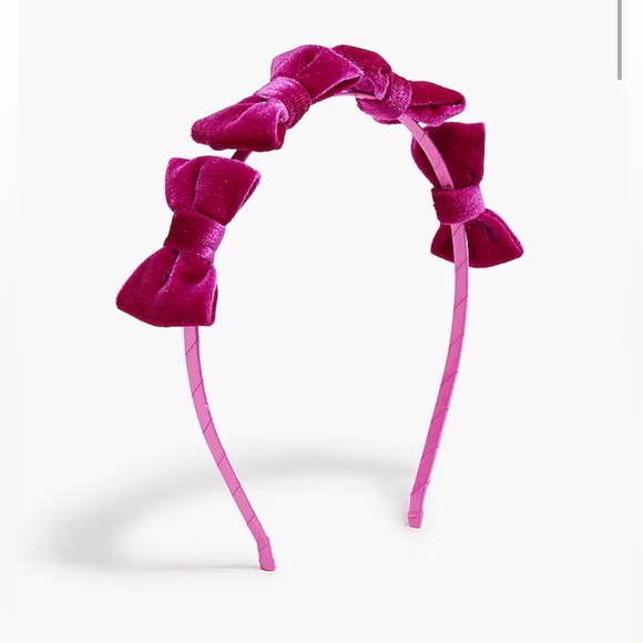 Crewcuts Girls' velvet bow headband NWT Pink - Picture 1 of 1